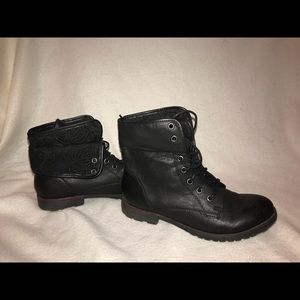 Black Fold Down Combat Boots
